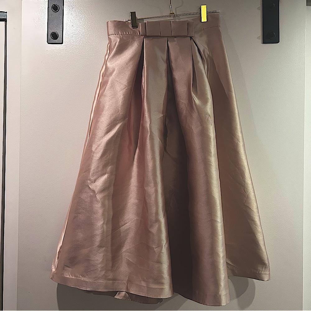 Chic wish gold bow knot pleated a-line skirt